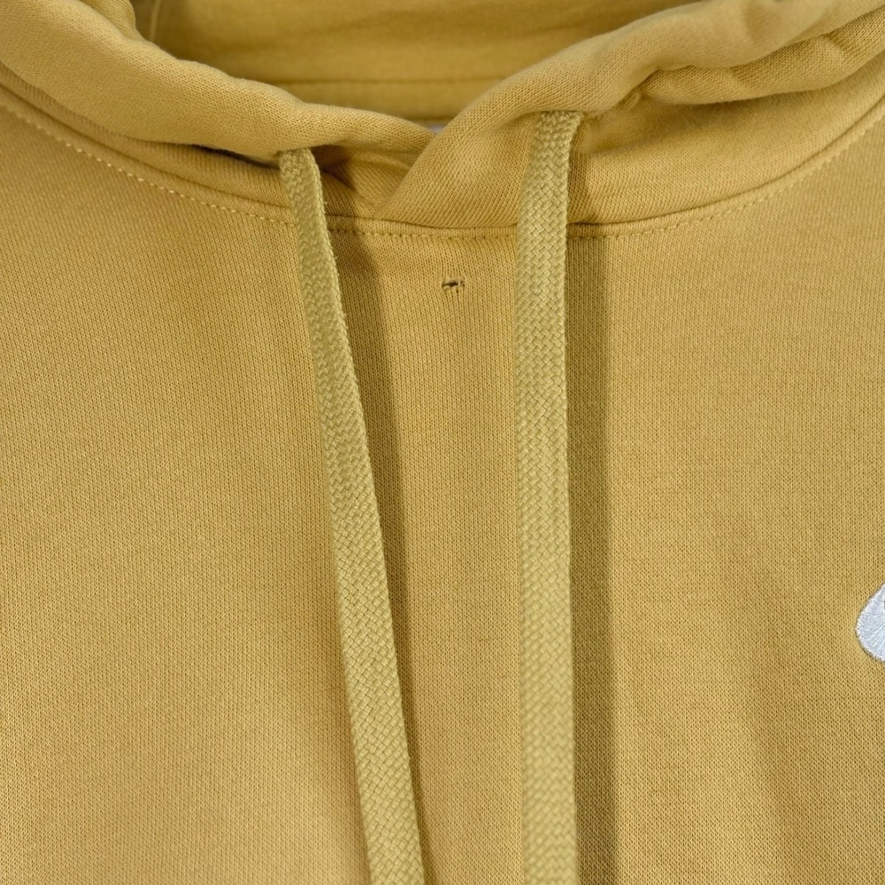 Nike Hoodie Mens Mustard Yellow Pullover Sweatshirt Logo Embroidered Casual - Picture 5 of 12